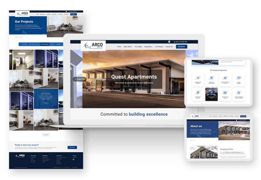 Julbergonumo created the website for construction company ARCO to present their services